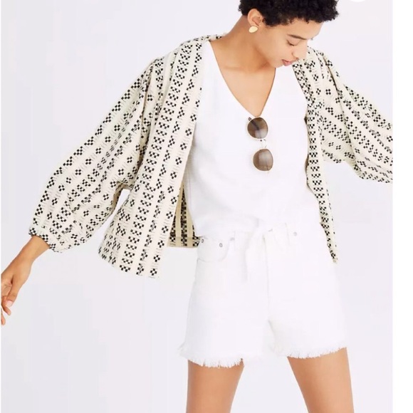 Ace & Jig Jackets & Blazers - Ace and Jig Summit Open Front Cardigan, XS, Black, Cream, White